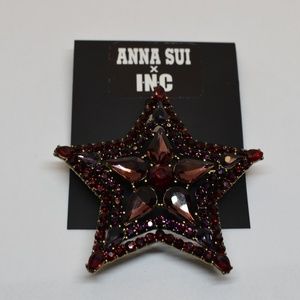 Anna Sui x INC Gold Tone Crystal & Stone Star Pin